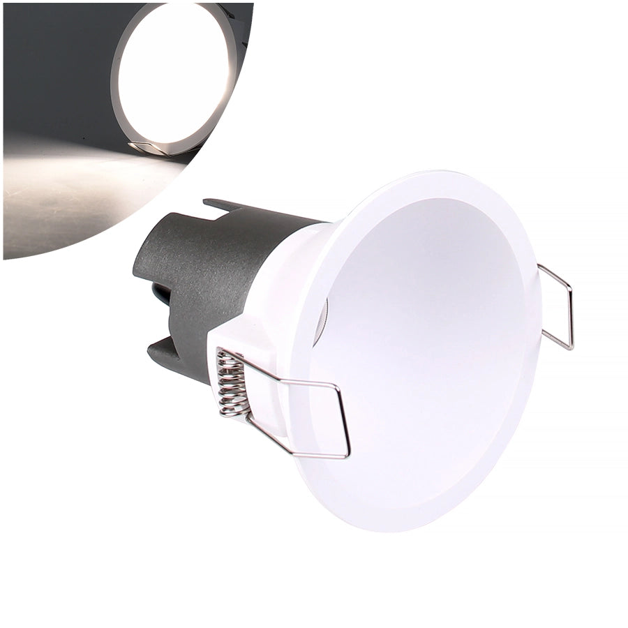 FARETTO LED DA INCASSO 5W ALTA LUMINOSITA' DESIGN MODERNO TONDO IN ALLUMINIO BIANCO - ILLUMINAZIONE EFFICIENTE PER CARTONGESSO