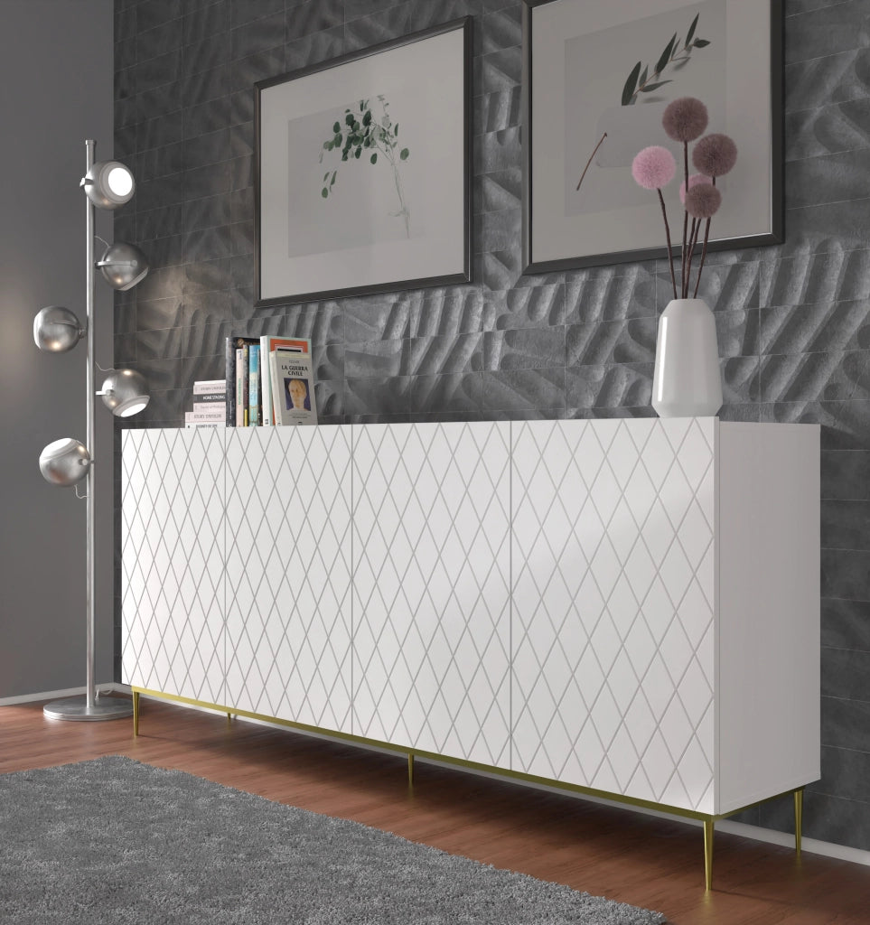 COLLEZIONE MOBILI DIUNA KOM4D 192 BIANCO OPACO MONTATURA NERA