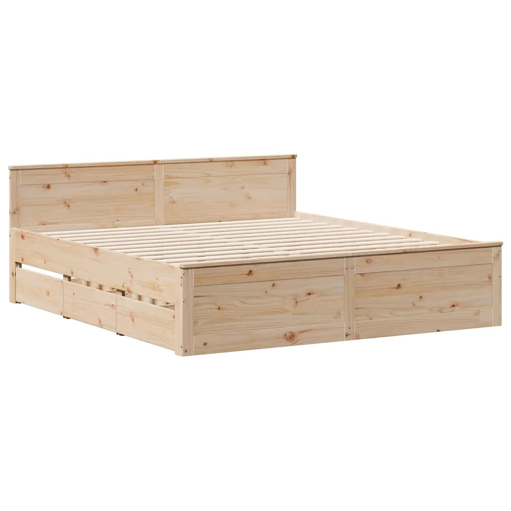 Letto Libreria senza Materasso 180x200 cm in Legno di Pino 3308912