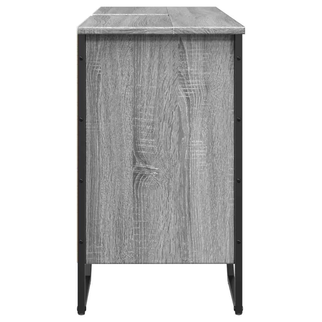 Mobile Lavabo Bagno-Armadietto da bagno Grigio Sonoma 91x35x60 cm in Truciolato 968274