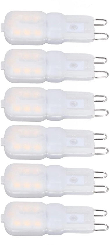 Lampade a LED Dimmabili 3W - Fitting G9 - 6 Pezzi - Efficente in Energie - 360 Gradi - Bianco Caldo 220-240V - Lampadine a Incandescenza