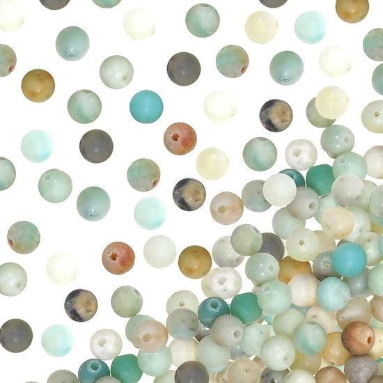 Kralen in pietra naturale Amazonite 120 pezzi - 6 mm - Colori vari - Per gioielleria - Alta qualità - Kralen di pietra preziosa