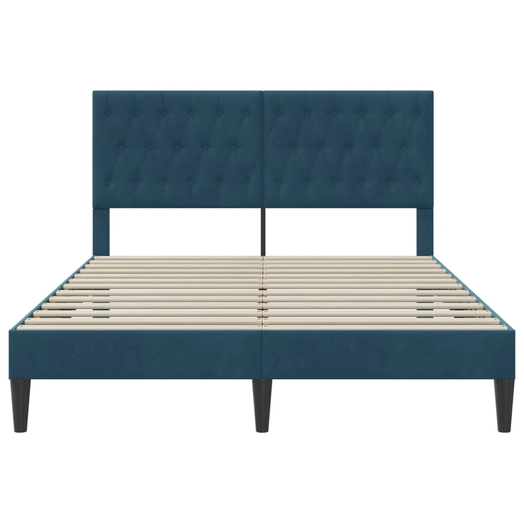 Struttura del letto con testiera-Giroletto Blu 120 x 200 cm Velluto 384613