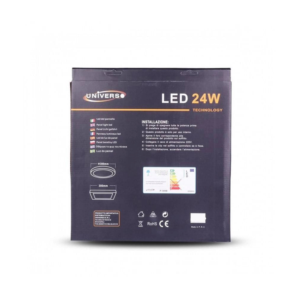 Trade Shop - Pannello Plafoniera Led 24w Tondo Pvc Luce Bianco Caldo Freddo Naturale P -