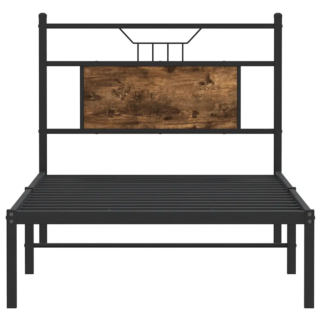 Giroletto senza Materasso-Struttura Letto Rovere Fumo 75x190 cm in Truciolato 526614