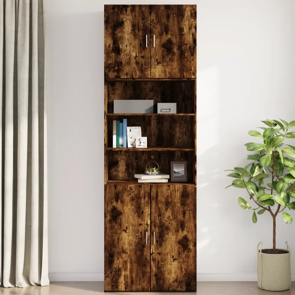 Armadietto a Muro | Mobile a Parete Rovere Fumo 80x42,5x64 cm in Legno Multistrato