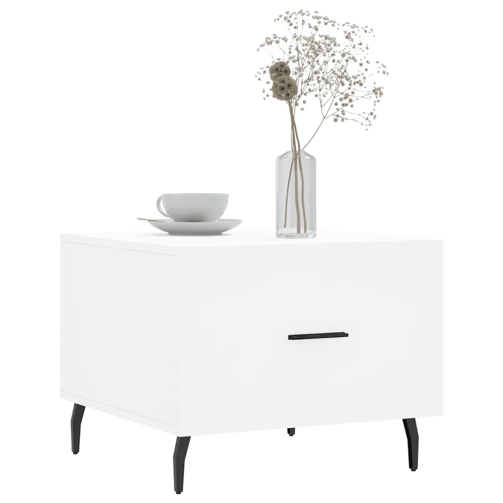 Tavolino da Salotto Bianco 50x50x40 cm in Legno Multistrato 829428