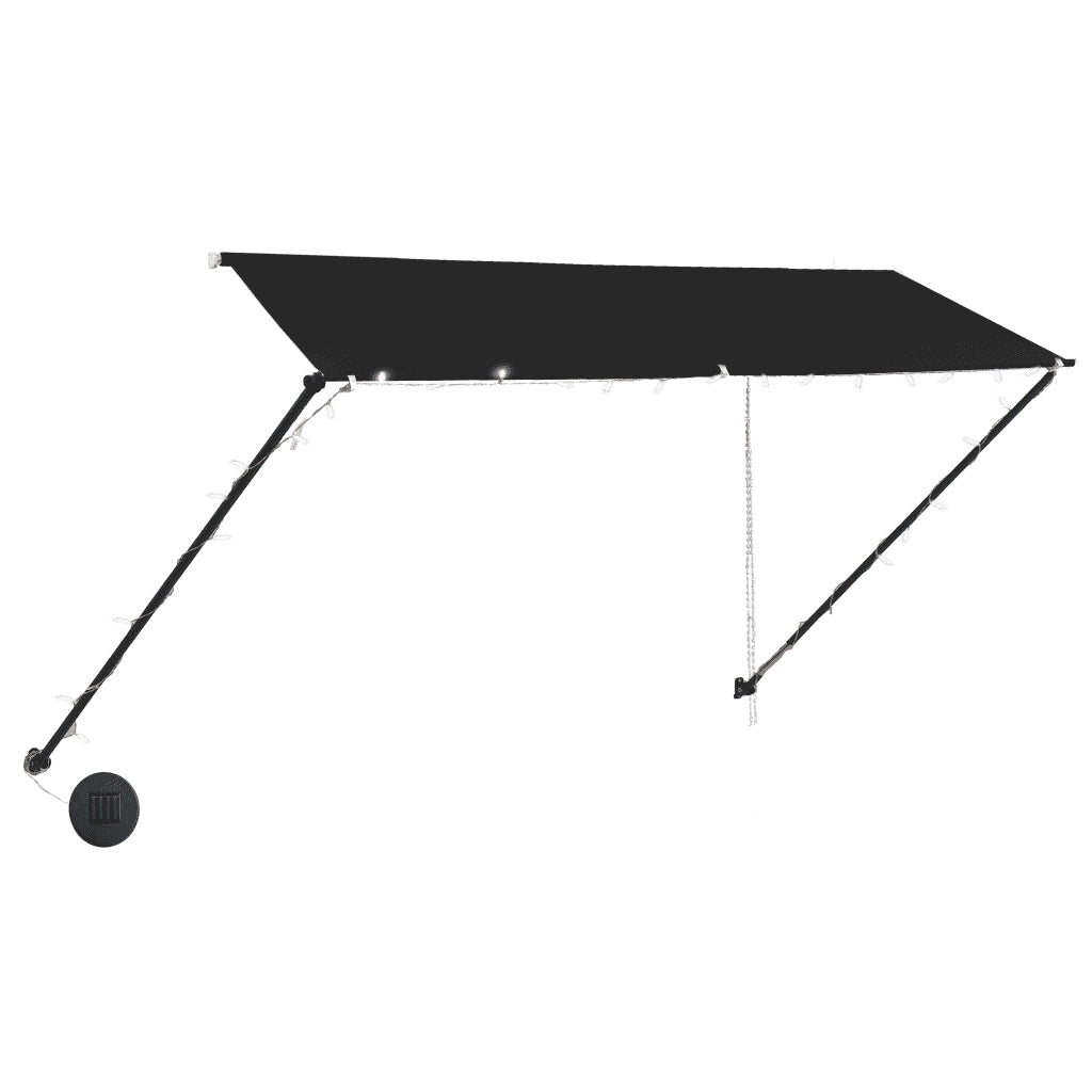Tenda da Sole Retrattile con LED-Tenda parasole per Patio 350x150 cm Antracite