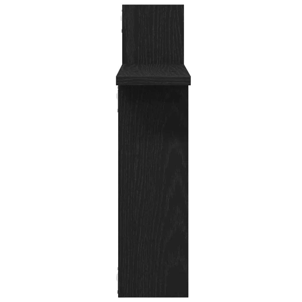 Mensole da Parete 2 pz Rovere Nero 50x12x50 cm in Truciolato 868068