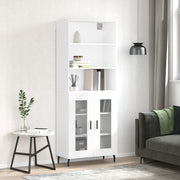 Credenza-Buffet-Armadio da cucina Bianca 69,5x34x180 cm in Legno Multistrato 785084