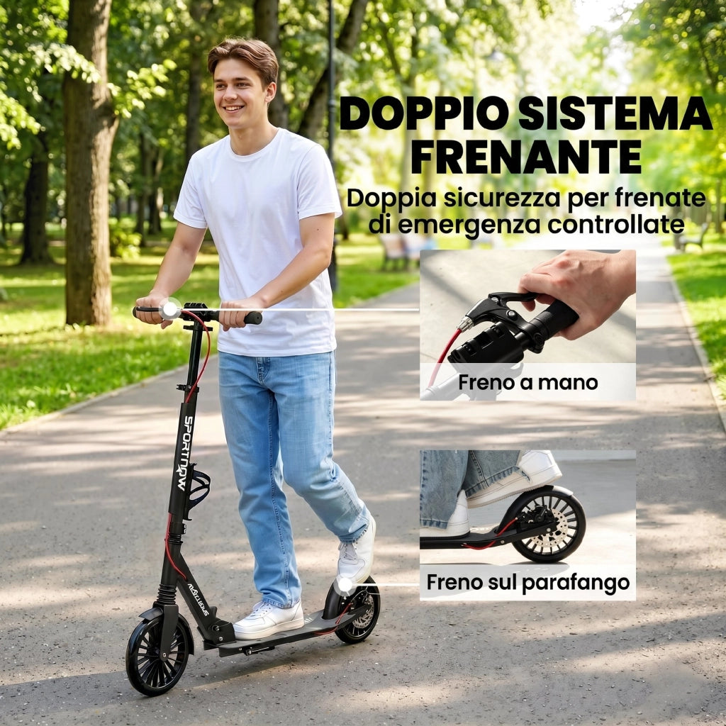 Monopattino Pieghevole ¨C Xylo ¨C Manubrio Regolabile, Argento