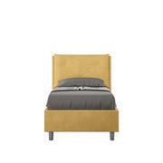 BS COM Letto singolo senza rete imbottito 80x190 microfibra ocra