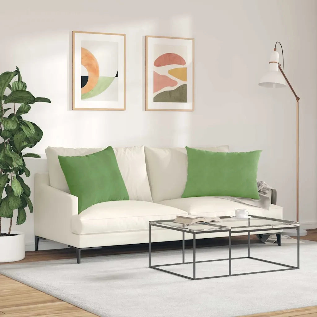 Cuscini da Divano 2 pz | Cuscini per sedie Verde chiaro 70 x 50 cm