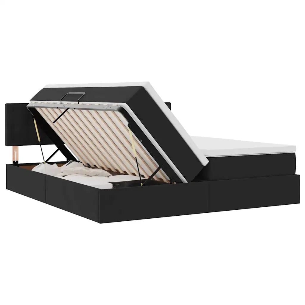 Letto con Contenitore con materasso Nero 90 x 200 cm