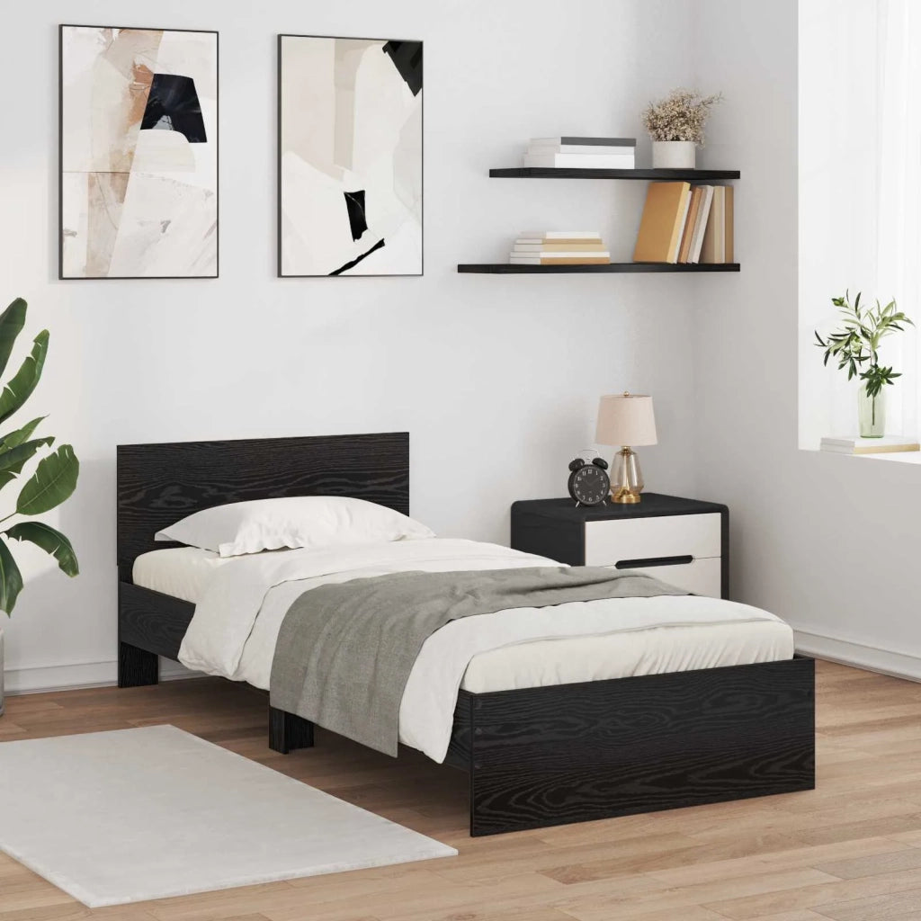 Struttura del letto Rovere Nero Legno ingegnerizzato 8009000