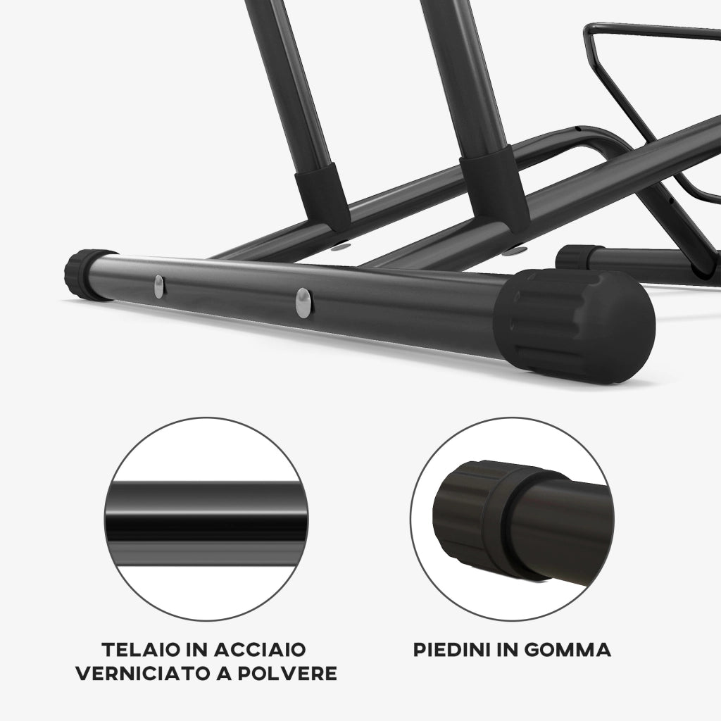 Cavalletto Portabici ¨C Xylo ¨C Acciaio Nero 59x41x38 cm