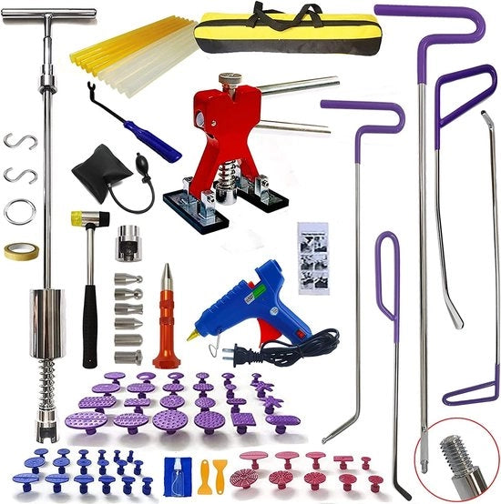 Set di riparazione 90 pezzi per buchi non smerigliati in auto, clip di scorrimento, gancho di trazione, morsa per strumenti, penna in acciaio inossidabile, nastro di rivestimento per carrozzeria