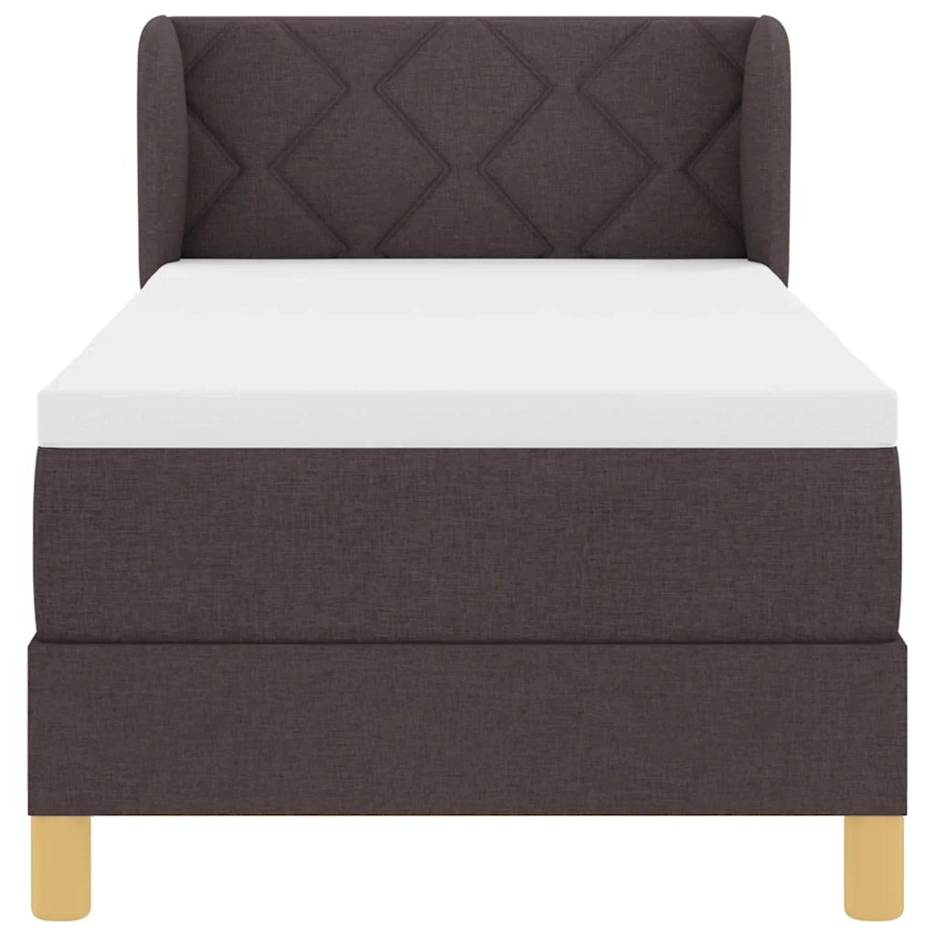 Letto a molle con testiera Marrone Scuro 80 x 200 cm Tessuto 3340244