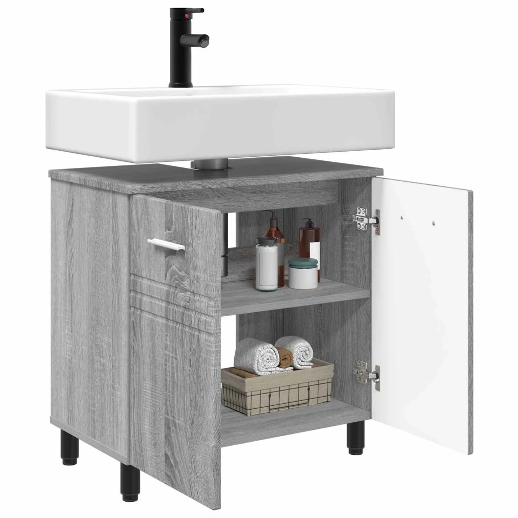 Mobiletto da bagno Sonoma grigio 60 x 35 x 60 cm 889411
