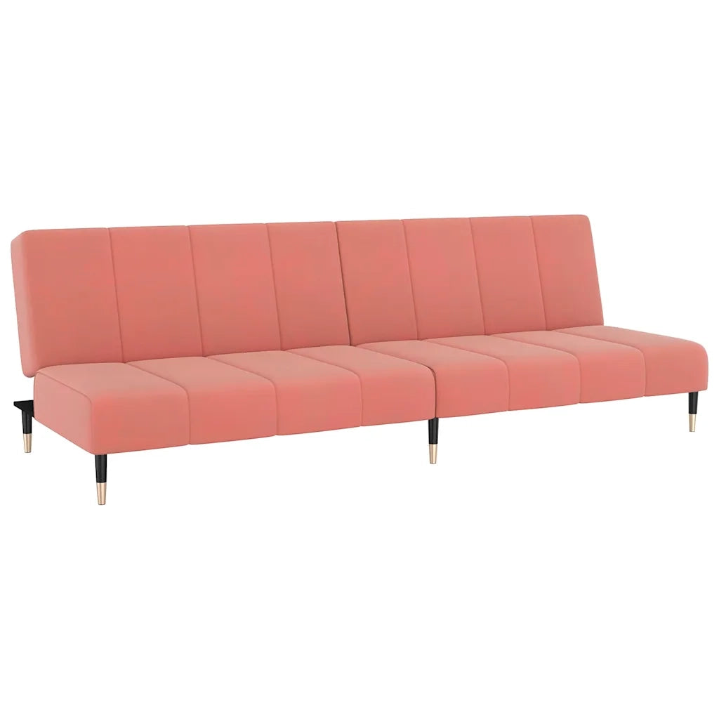 Divano Letto a 2 Posti Rosa in Velluto 375878
