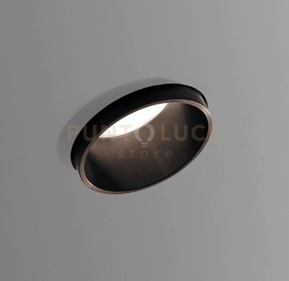 THESSALY faretto Incasso 1 Luce COLORE bronzo Spazzolato attacco GU10 in alluminio e gesso d.10cm