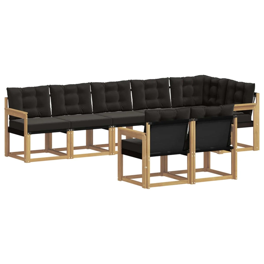 Set di divani da esterno 8 pz Bianco e Nero 3389590