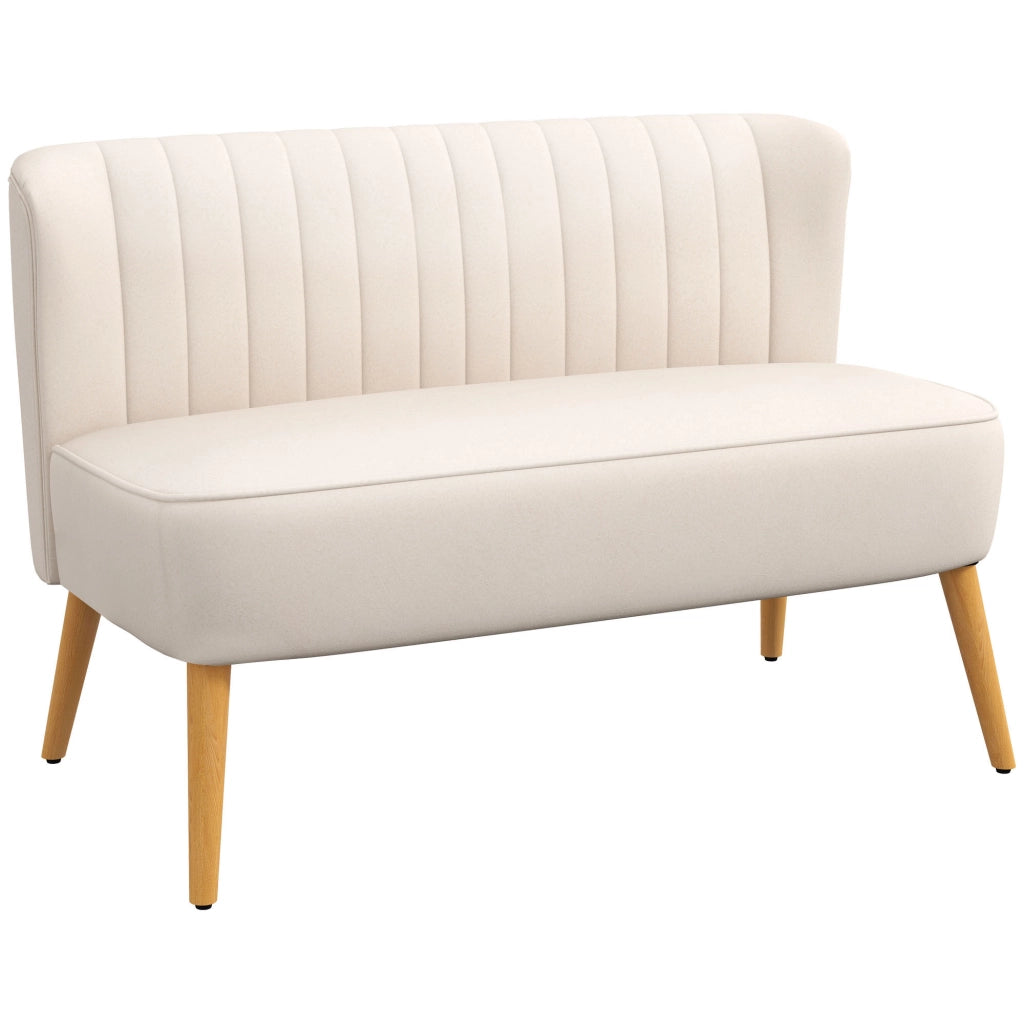Divano 2 Posti Retrodesign ¨C zephmum ¨C Legno Crema 117x56x77