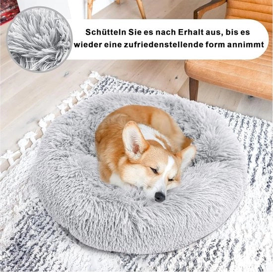 Cuscino per gatti, letto per gatti, pieghevole, per gatti o piccoli cani, morbido, peloso imbottito in pelliccia sintetica, Grigio chiaro, S, 40cm