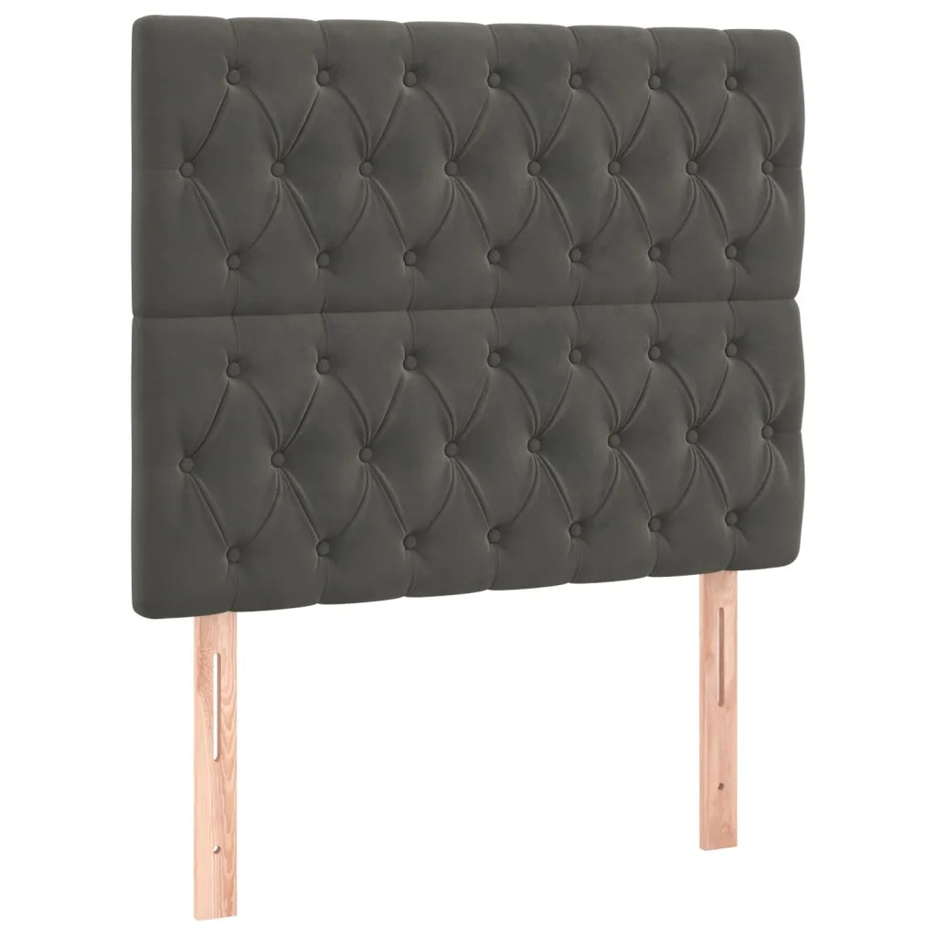 Testiera | Testata Grigio Scuro 90x7x118/128 cm Velluto