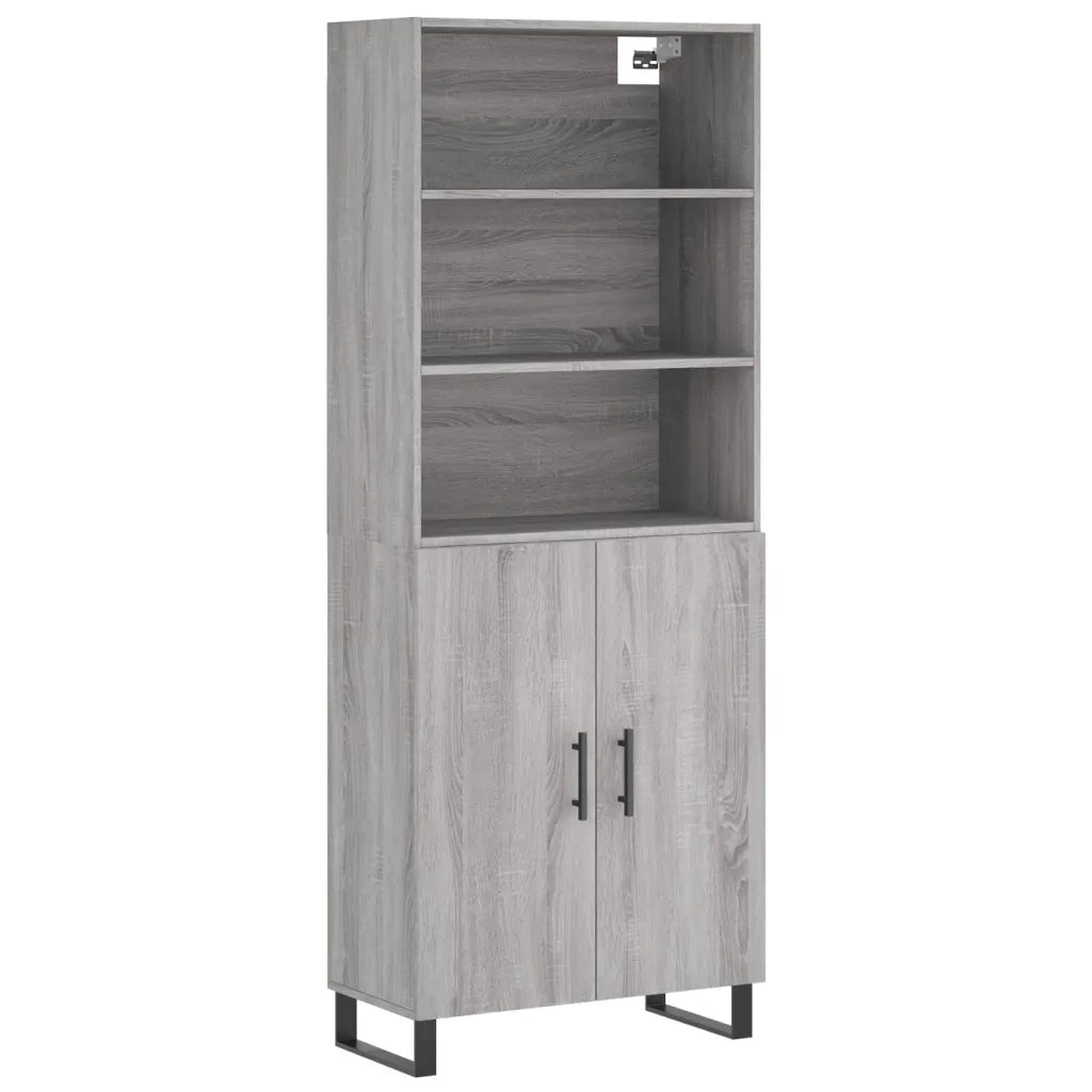 Credenza | Madia | Buffet da pranzo | Armadio da pranzo Grigio Sonoma 69,5x34x180 cm in Legno Multistrato