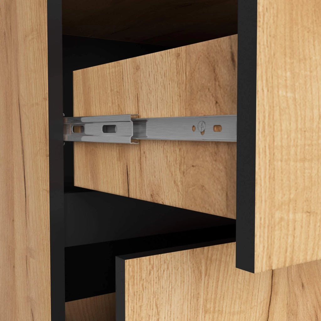 Mobile bagno sospeso senza lavabo VAMI Rovere Craft, Nero 90 cm 2 cassetti 90x45,5x60 cm