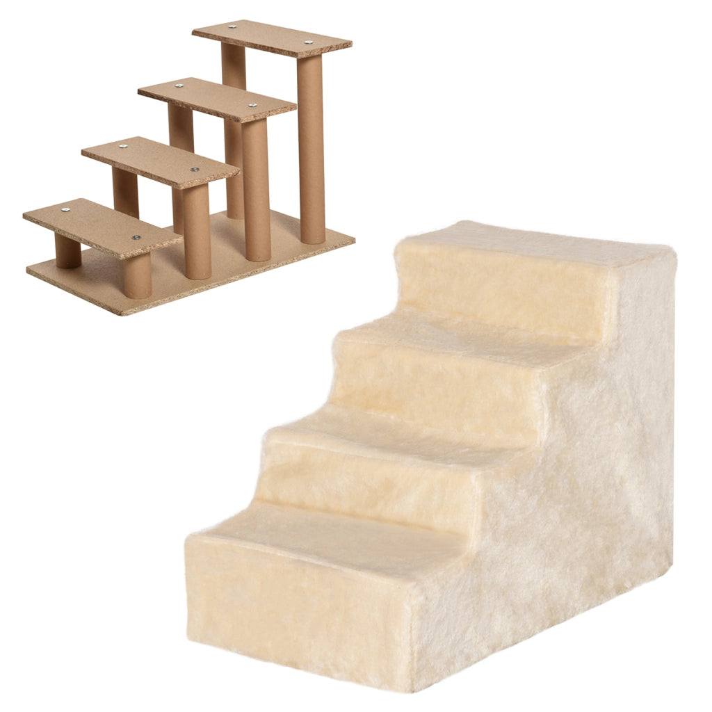 Scala per Cani e Gatti 4 Gradini ¨C Xylo ¨C Antiscivolo Beige 60x35x44cm