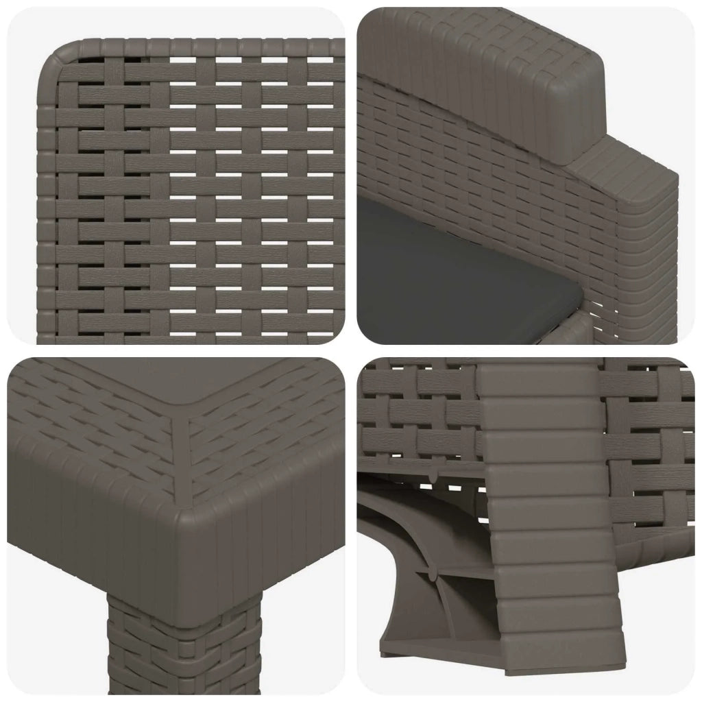 Set da Pranzo per Giardino 9 pz Grigio chiaro e Antracite PP 3430164