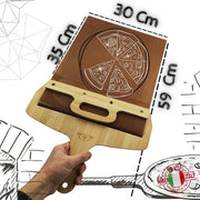 Spiedino per pizza – Spatola per pizza con superficie antiaderente – Spatola per pizza con manico – Utilizzabile anche come piatto per pizza – Spatola per pizza in legno - Ottiene un perfetto risultato – 42 x 30 cm
