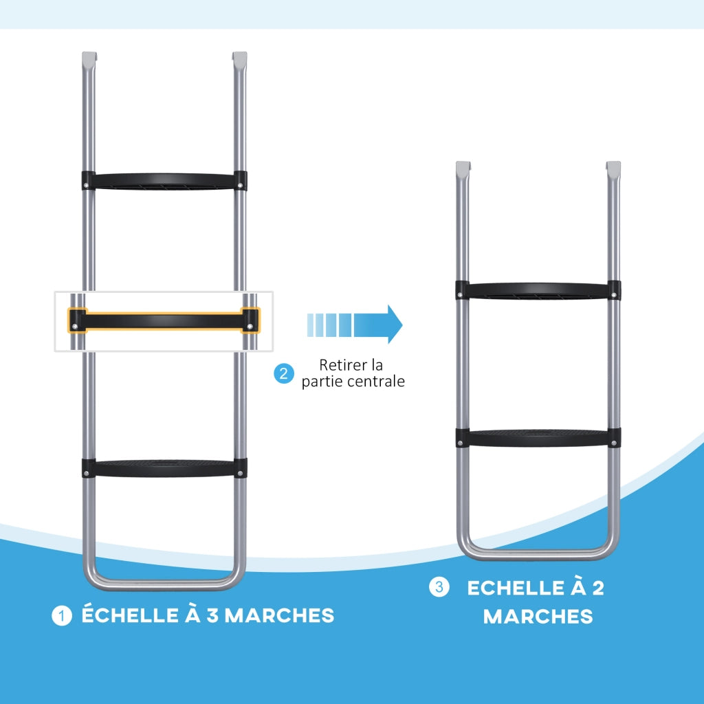 Scala per Trampolino ¨C zephmum ¨C Argento 110x32 cm