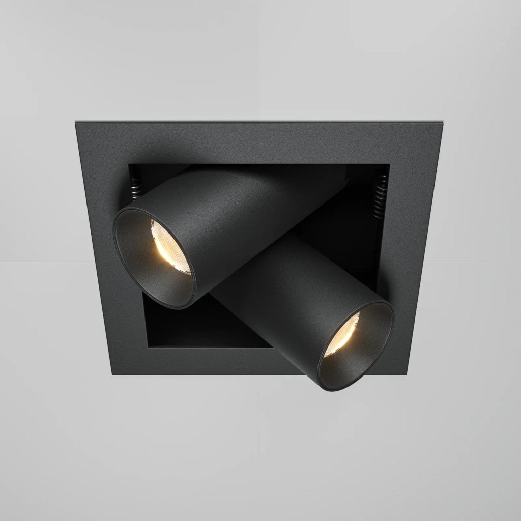 Maytoni Lampada da incasso Magnum 1 luce LED integrato nero alluminio