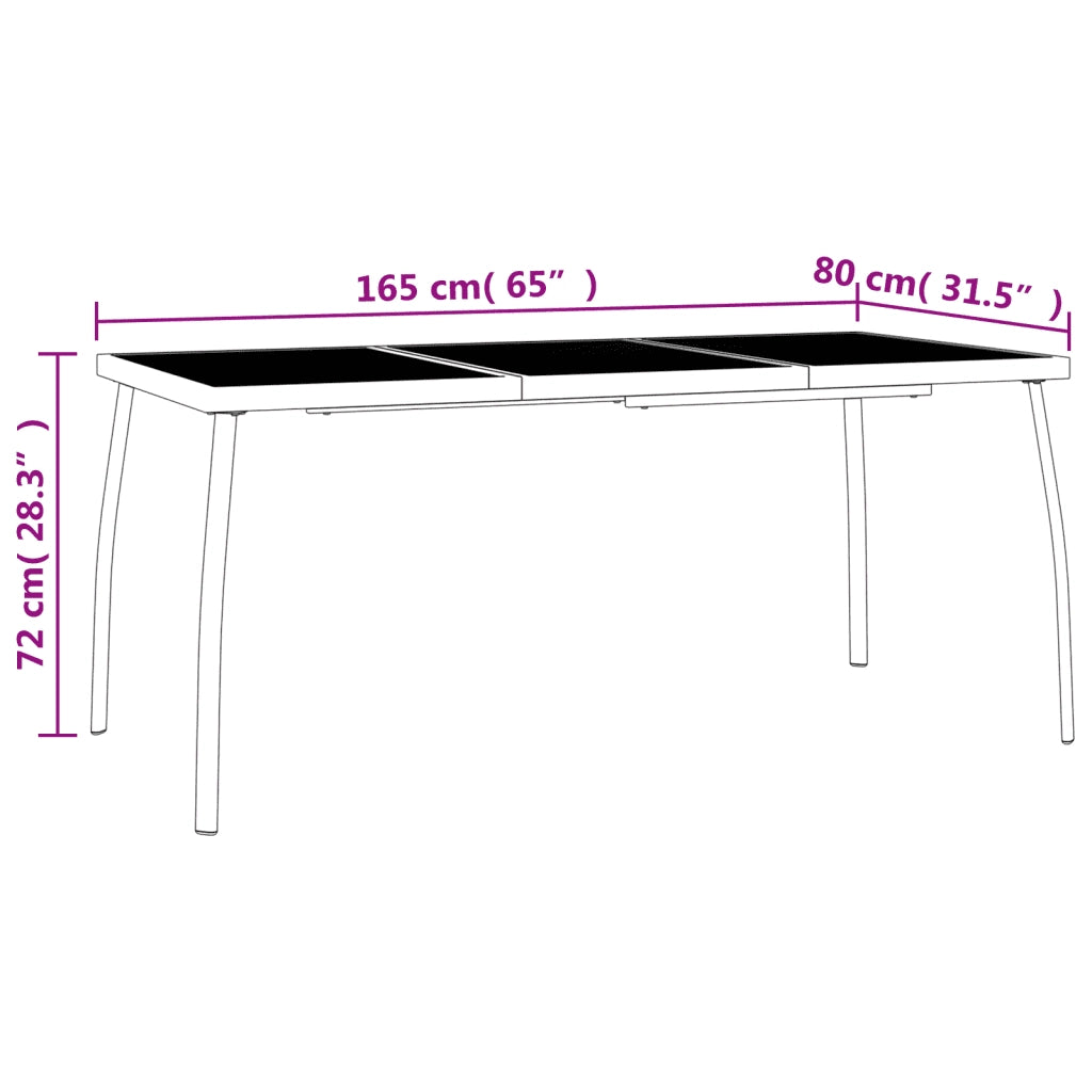 Set da Pranzo da Giardino 5 pz in Acciaio Antracite 3187972
