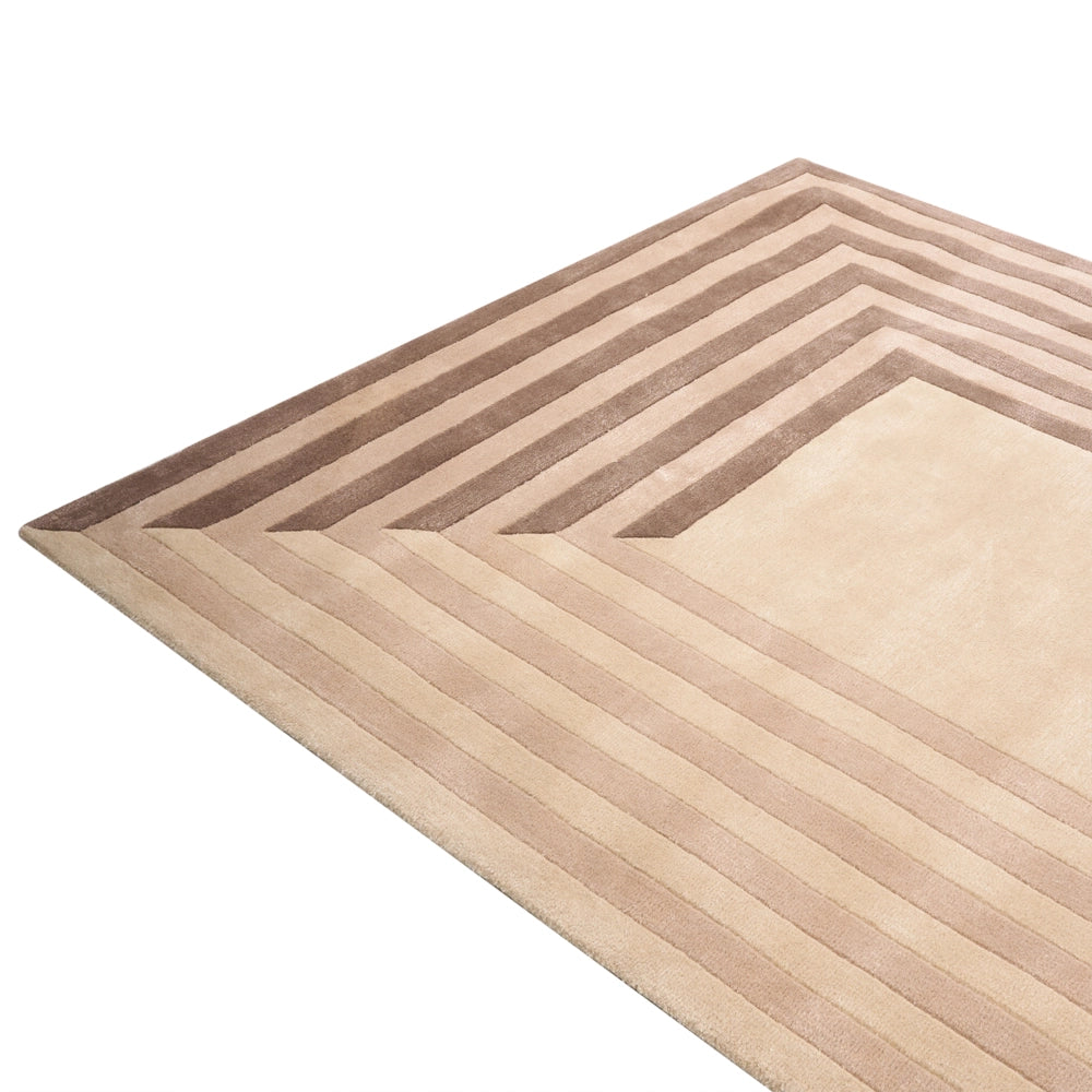 Tappeto beige in viscosa e lana Forma rettangolare Motivo geometrico 200 x 300 cm Stile moderno Soggiorno
