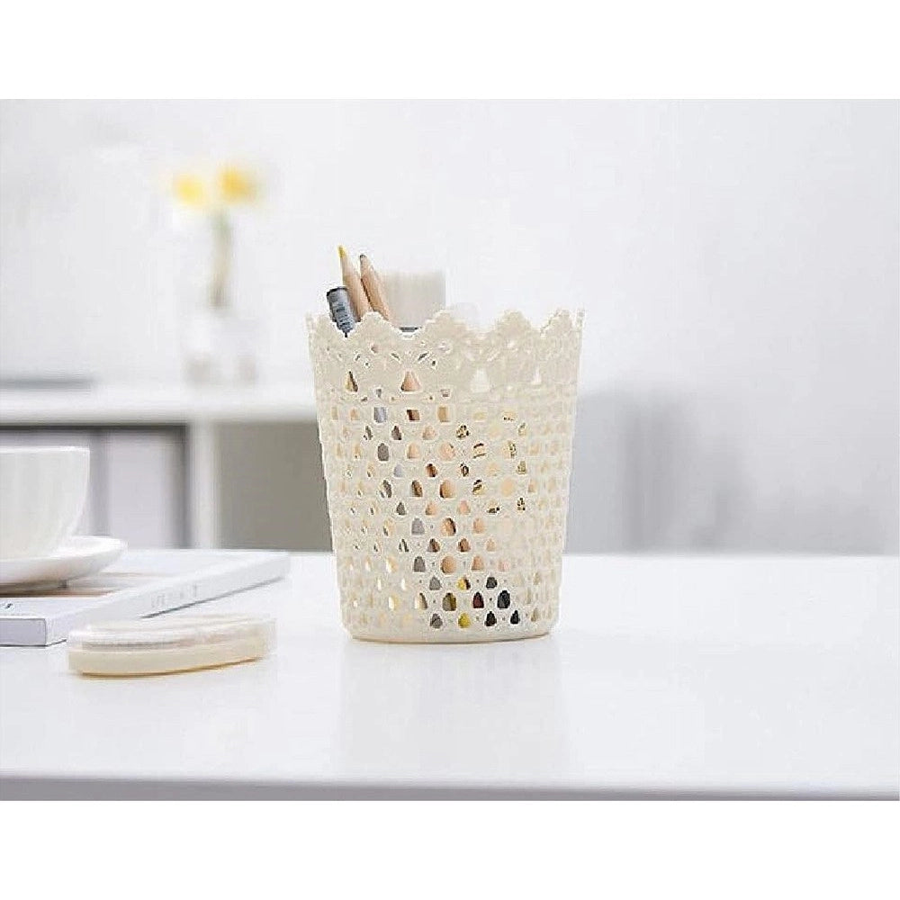 Trade Shop - 3pz Cestino Portaoggetti Organizzatore Casa Cesto In Plastica ø10.3x12.5cm 79476 -