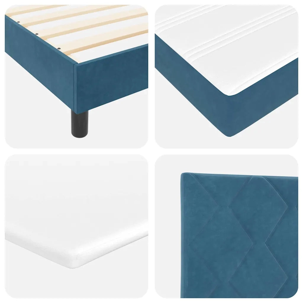Letto a molle con testiera Blu scuro 140 x 200 cm Velluto 3340446
