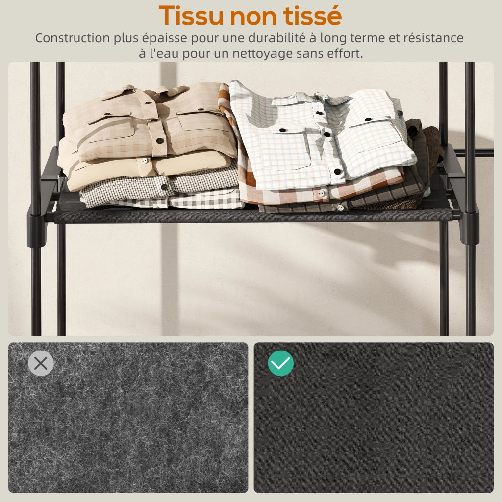 Armadio a sbarre mobile con ripiani ¨C Minimal ¨C 142x43x185 cm nero