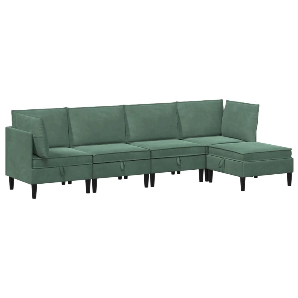 Set di mobili per il soggiorno 5 pcs Verde Mare Velluto 3413776