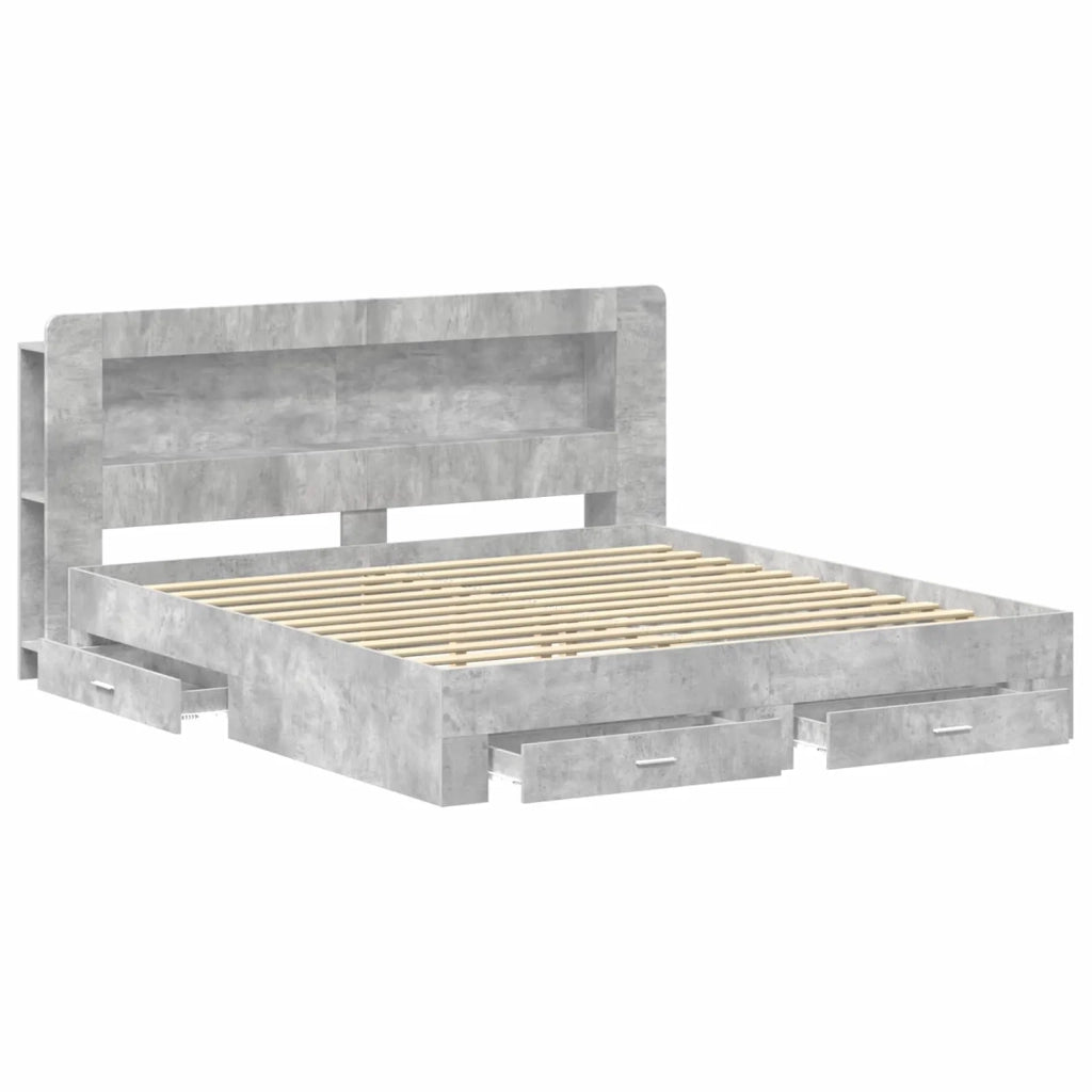 Telaio del letto con storage Grigio Cemento 200 x 200 cm 3433901