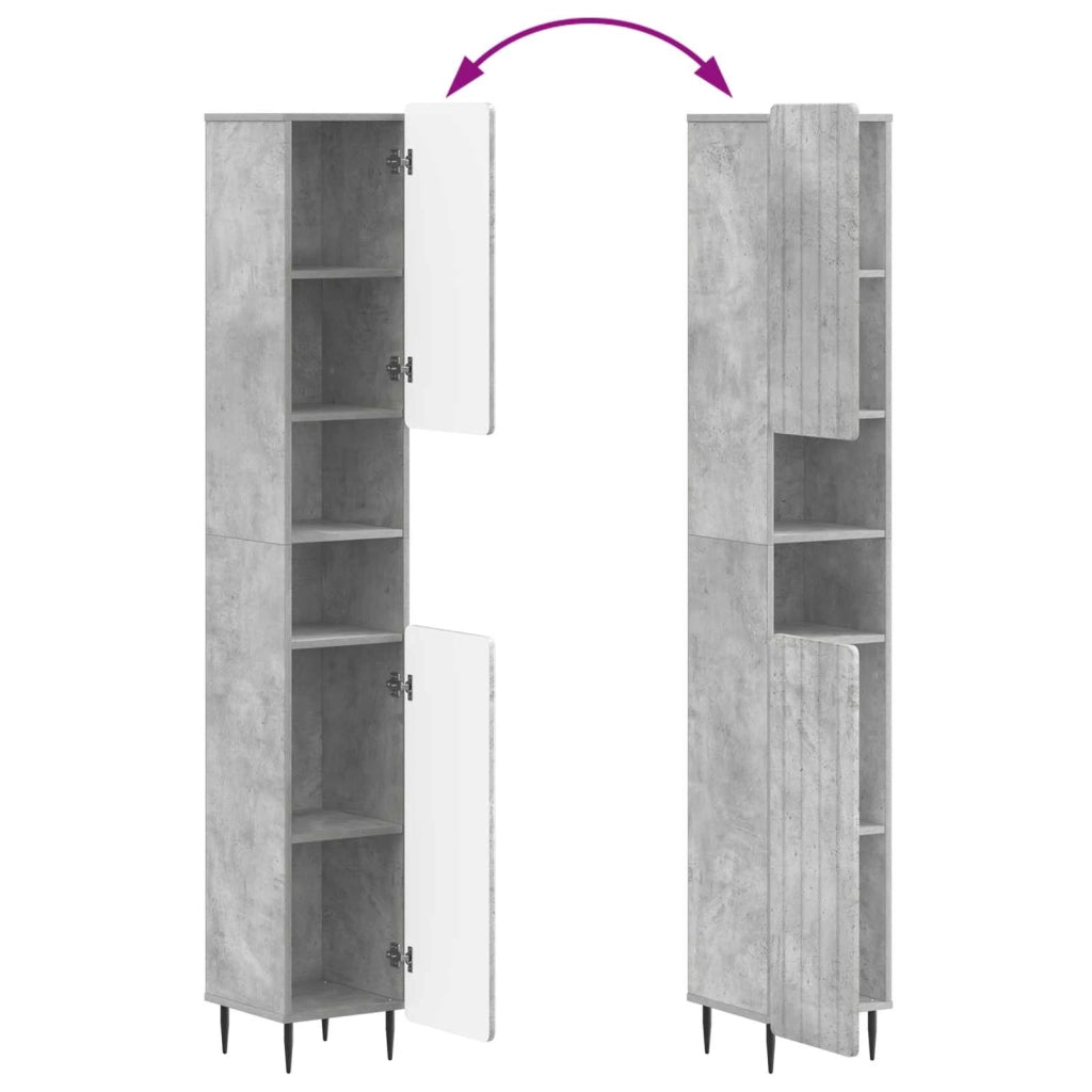 Set di Mobili da Bagno da 4 Pezzi ZWOLLE Grigio Cemento 3417921