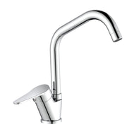 Miscelatore per cucina in ottone cromato, canna a ponte