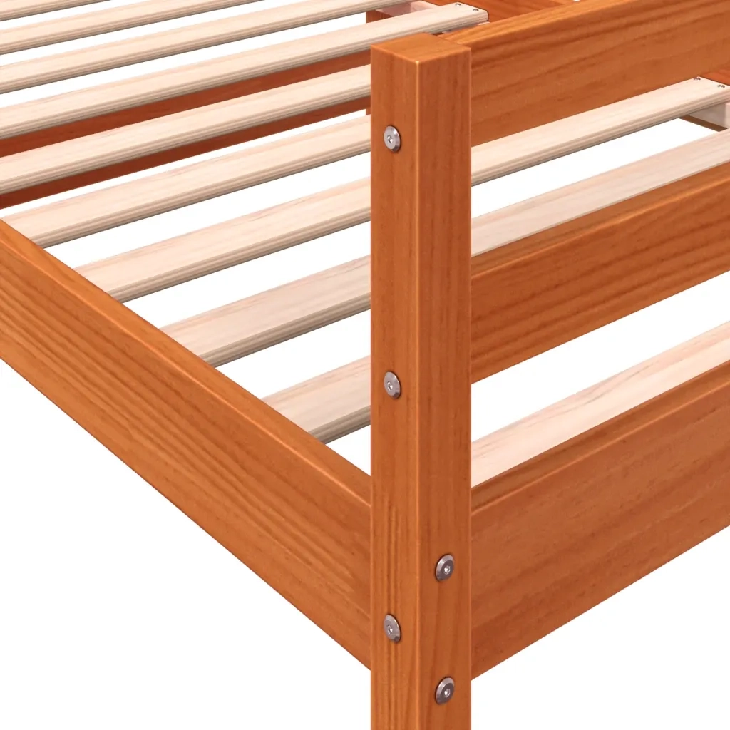 Letto singolo | Letto per adulti | Letto senza Materasso Marrone Cera 80x200 cm Legno di Pino