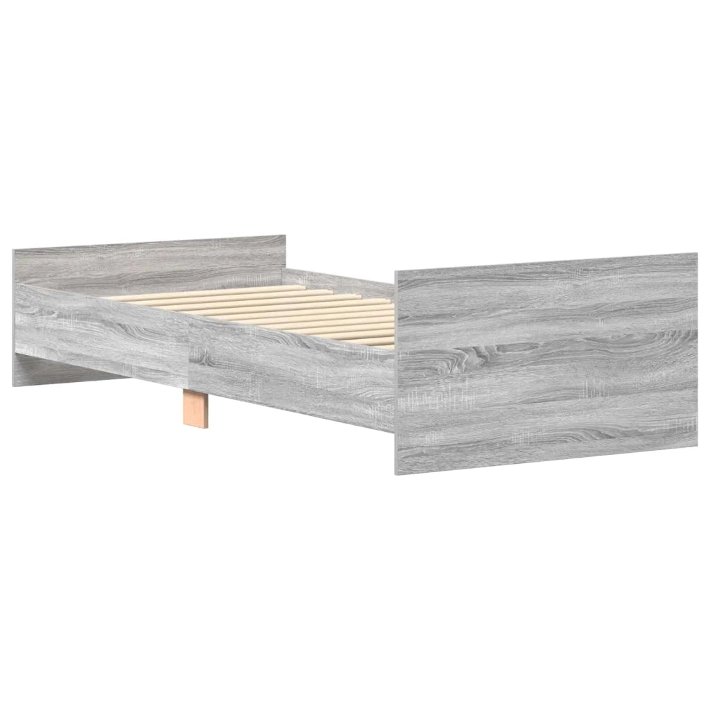 Struttura letto con testata-Giroletto Sonoma grigio 80 x 200 cm 833188