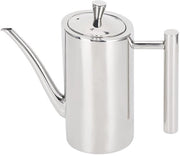 Dispensatore di olio di oliva - 500ml - Dispensatore per cucina senza gocce - Lattina di acciaio inossidabile con beccuccio ermetico - Adatto per la cottura - Argento