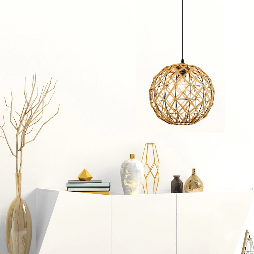 Lampada a sospensione boho UMEA Polux E27 nero corda
