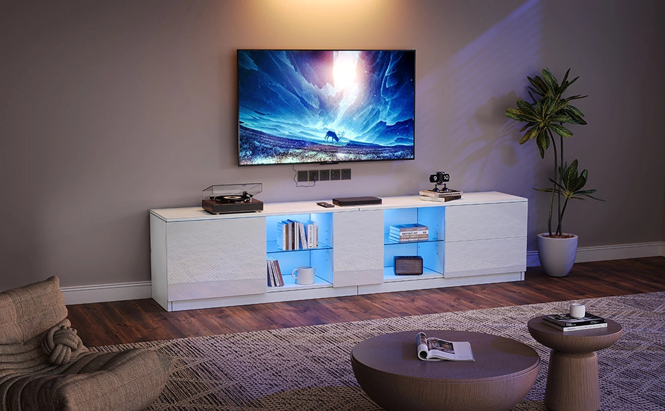 Cassettiera TV bianca in MDF; 160 cm